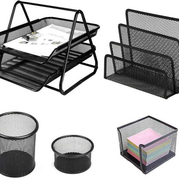 ENSEMBLE DE BUREAU 5 PIECES MÉTALLIQUE HY3591