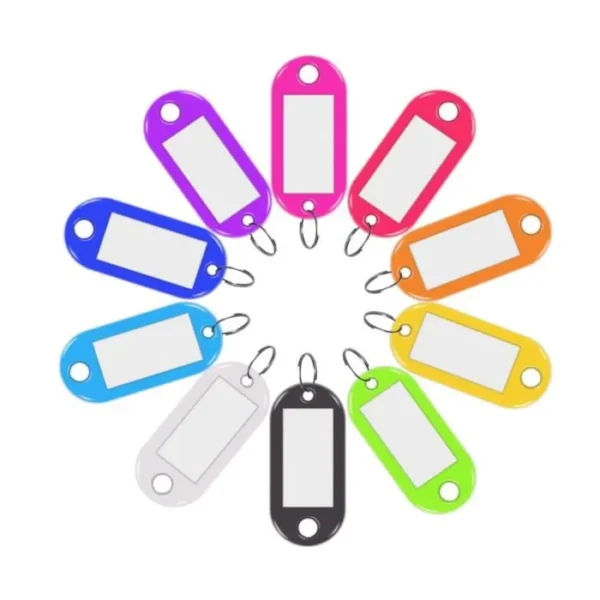 PORTE CLES EN PLASTIQUE AVEC ETIQUETTE INSCRIPTIBLES XO-1219